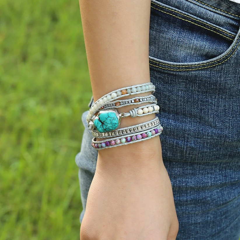 Turquoise Protection Wrap Bracelet