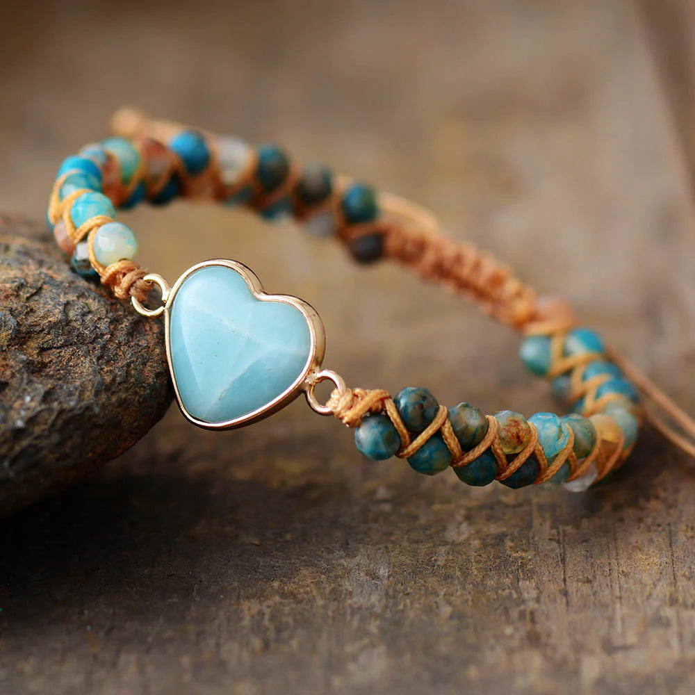 Amazonite Heart Calming Bracelet