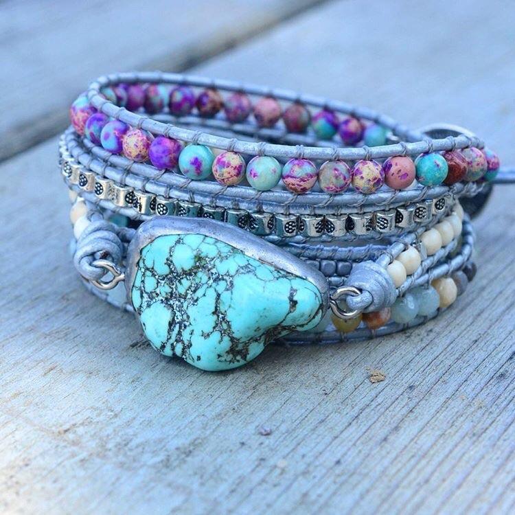 Turquoise Protection Wrap Bracelet